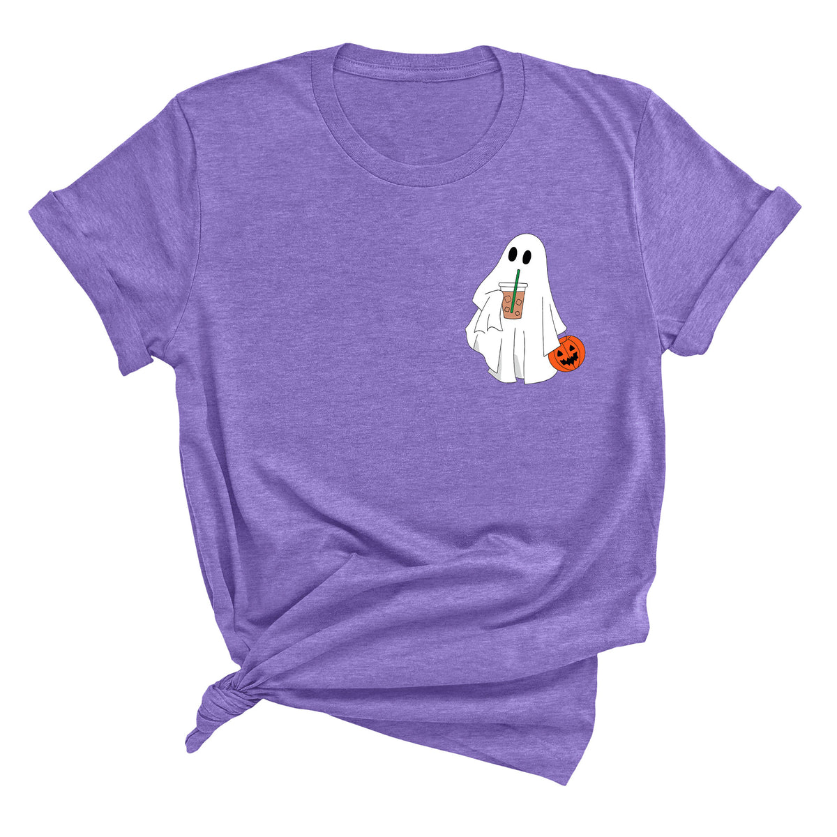 Ghost with Coffee (Chest Print) Unisex T-Shirt