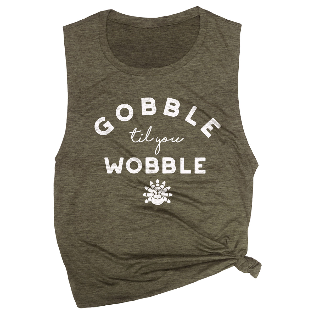 Gobble Til You Wobble Muscle Tee