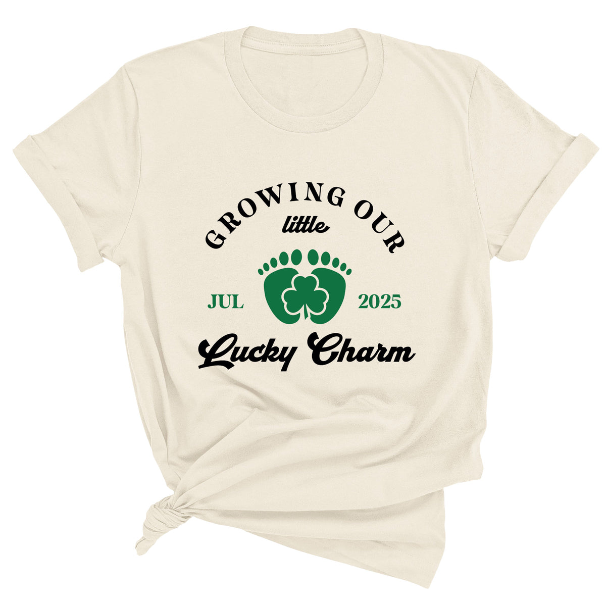 Growing Our Lucky Charm with Month & Year Unisex T-Shirt