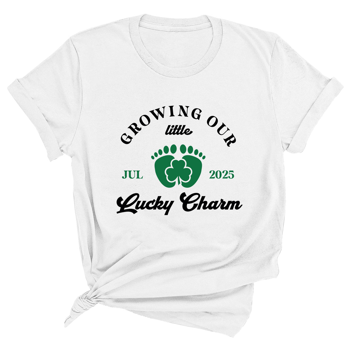 Growing Our Lucky Charm with Month & Year Unisex T-Shirt