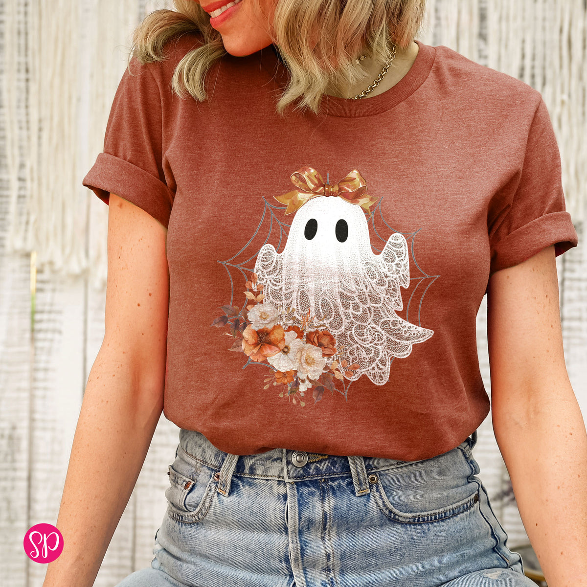 Halloween Lace Ghost Unisex T-Shirt