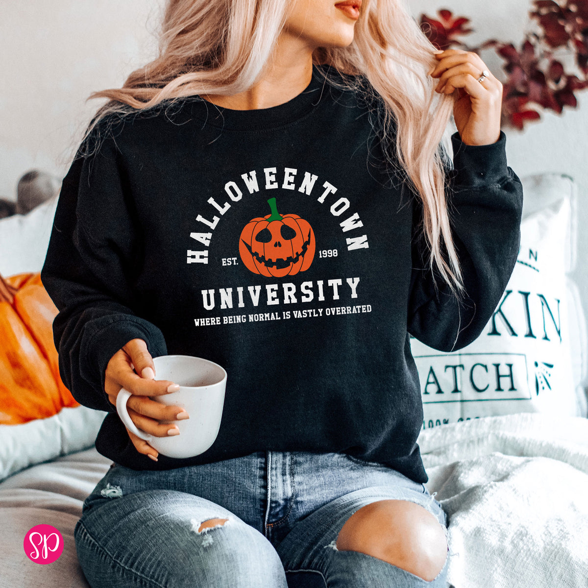 Halloweentown Halloween University Pumpkin Cozy Unisex Sweatshirt