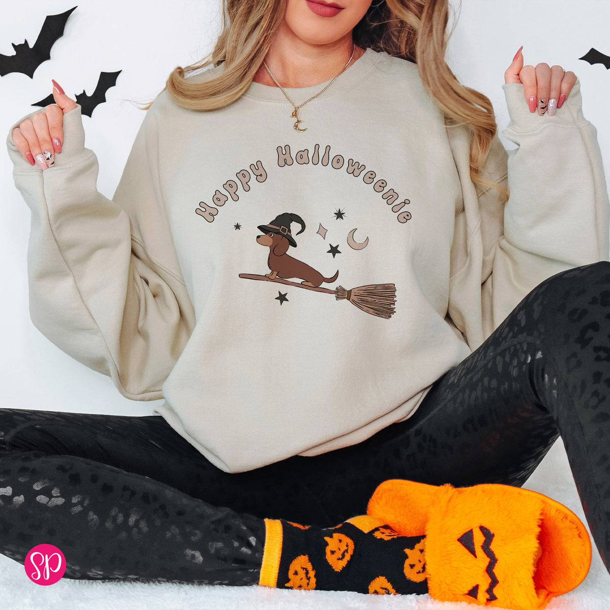 Happy Halloweenie Multi Color Sweatshirt