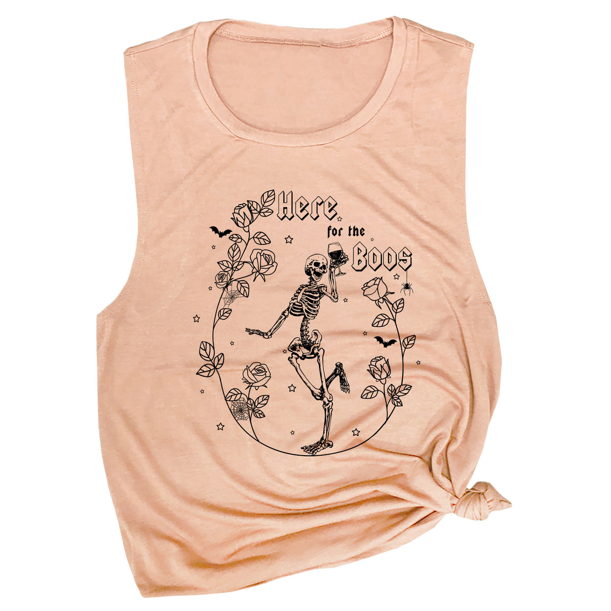 Here for the Boos Skeleton Wine Muscle Tee