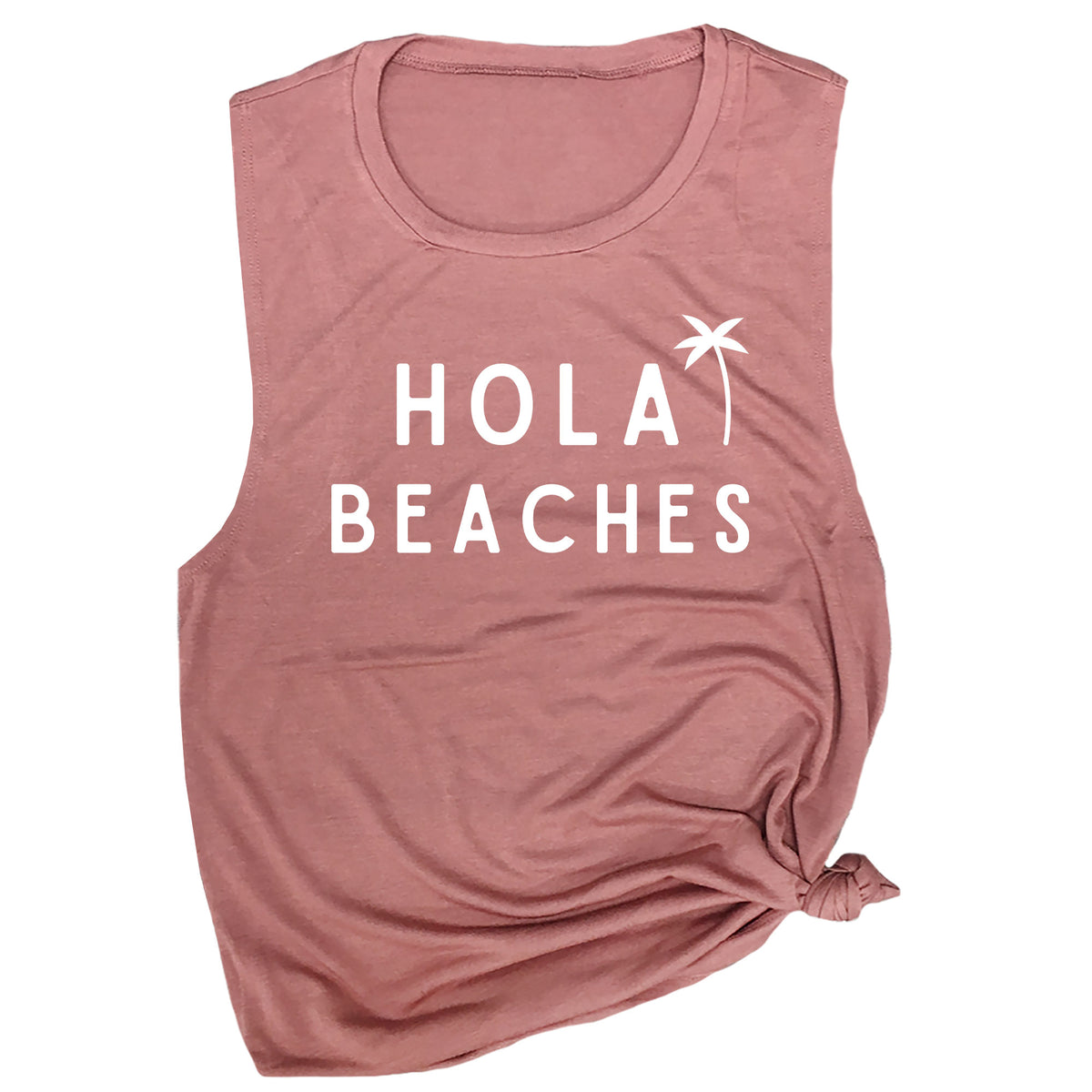 Hola Beaches with Palm Tree Muscle Tee