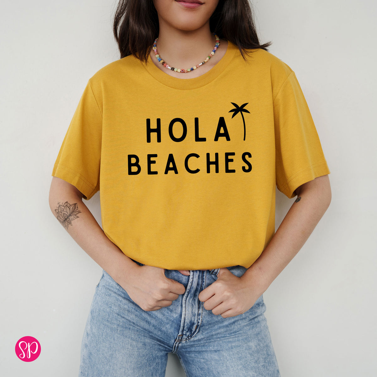 Hola Beaches with Palm Tree Unisex T-Shirt