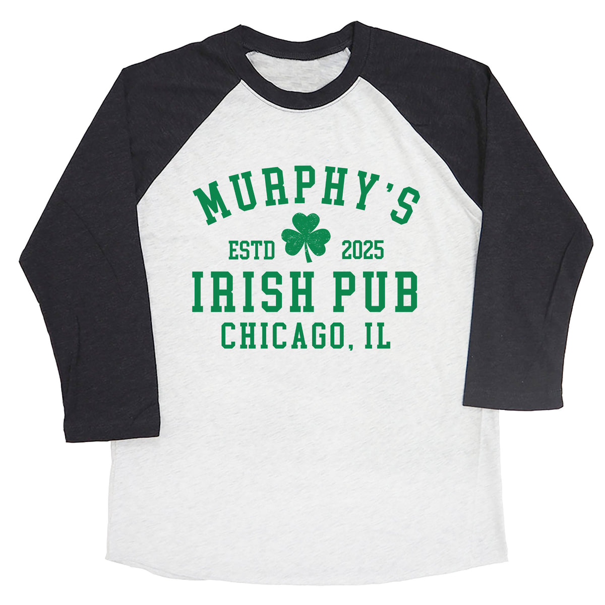 Irish Pub with Custom Name, City & Year Raglan