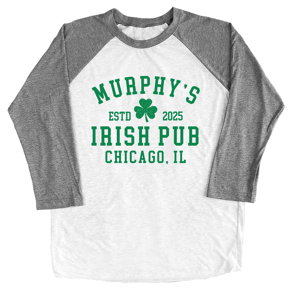 Irish Pub with Custom Name, City & Year Raglan