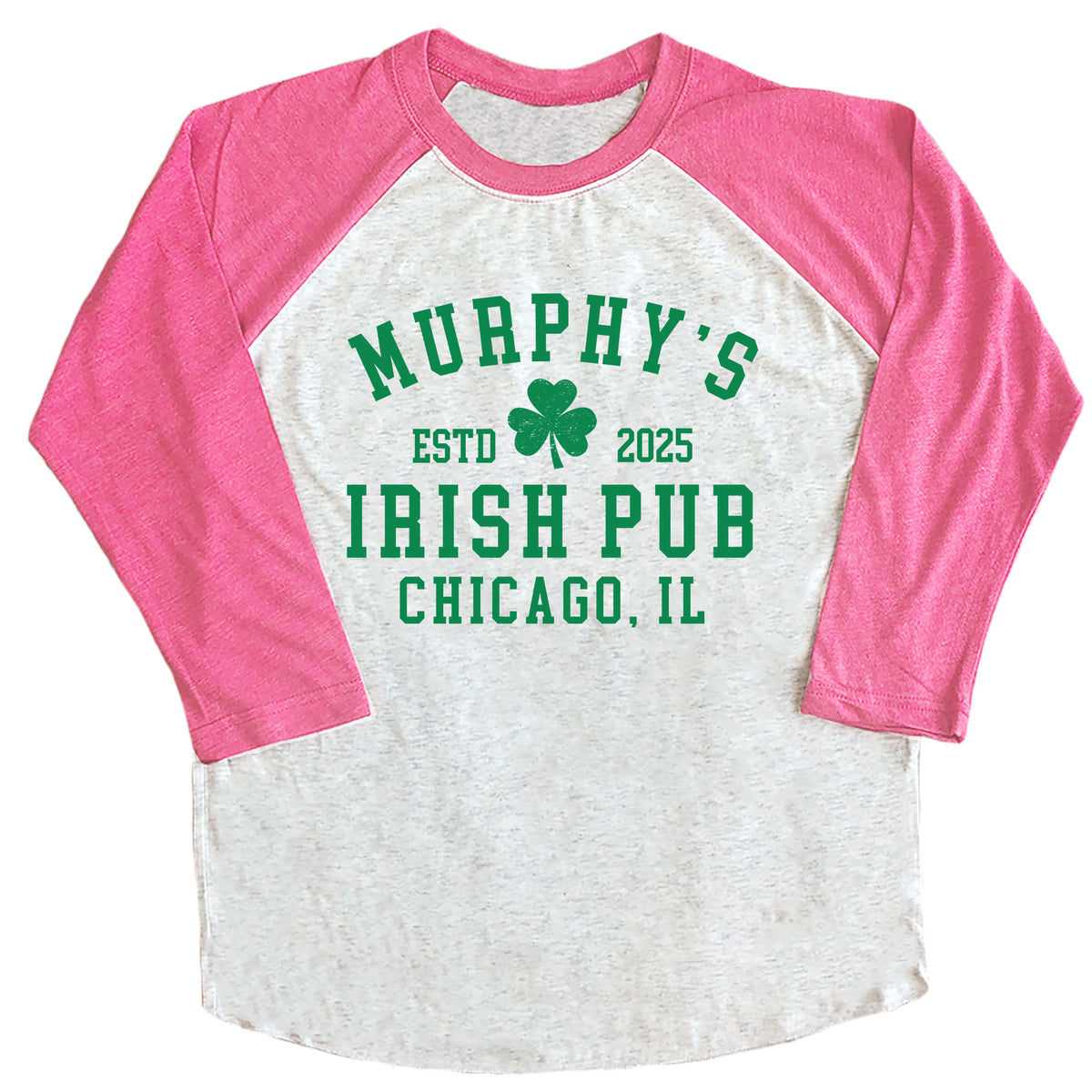 Irish Pub with Custom Name, City & Year Raglan