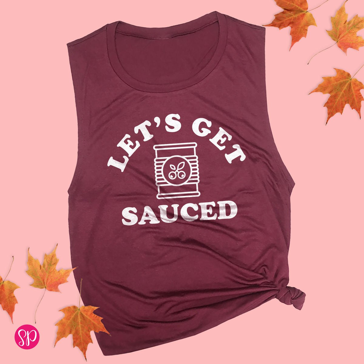 Let's Get Sauced Cranberry Sauce Thanksgiving Workout Drinking Fitness Tank Top Women