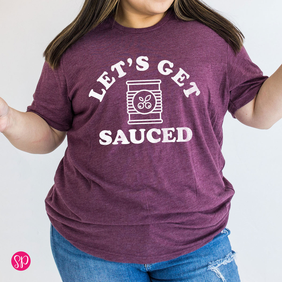 Let's Get Sauced Cranberry Group Drinking Turkey Day Thanksgiving Dinner Funny Graphic Tee Shirt