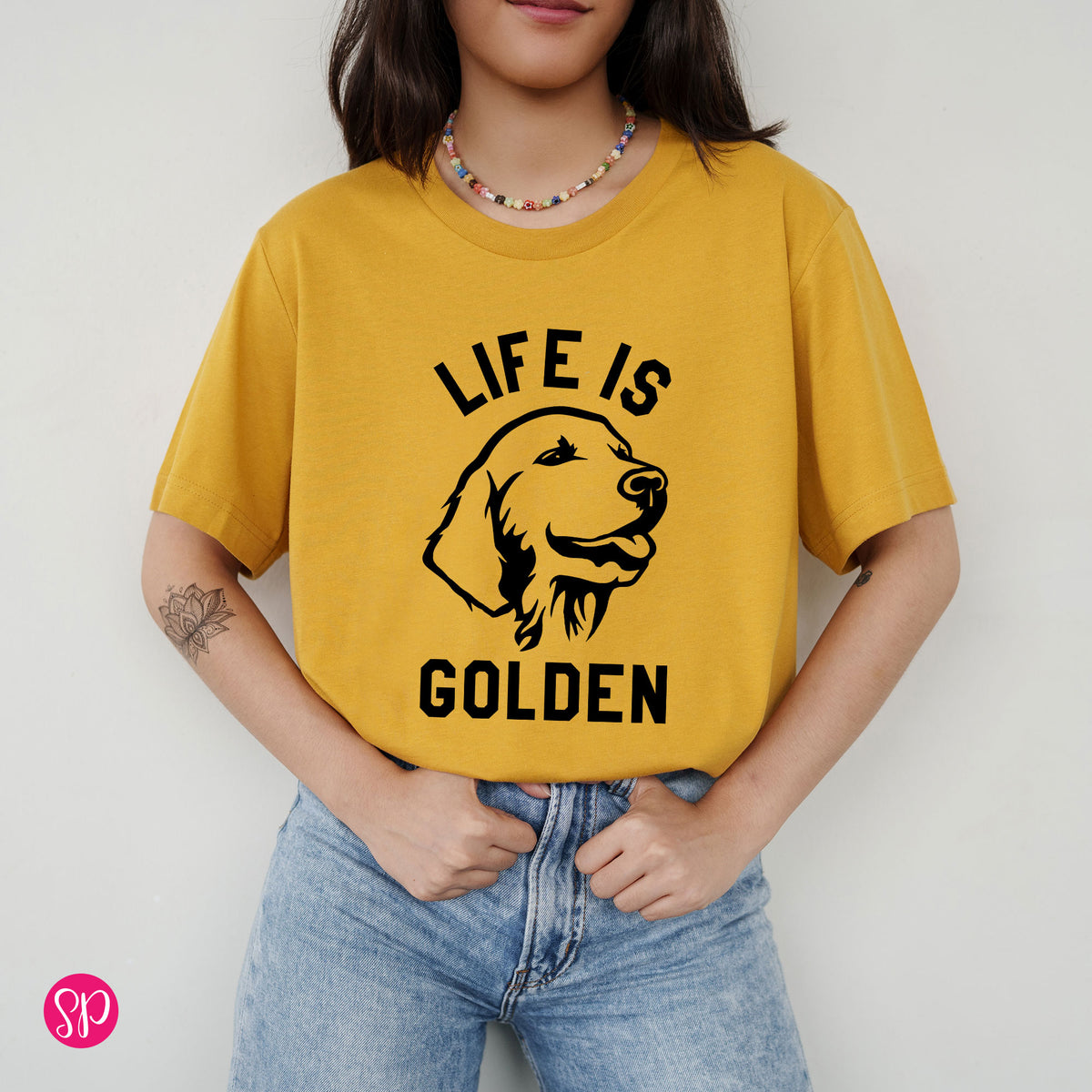 Life is Golden Retriever Funny Dog T-Shirt for Pet Lover Graphic Tee Shirt