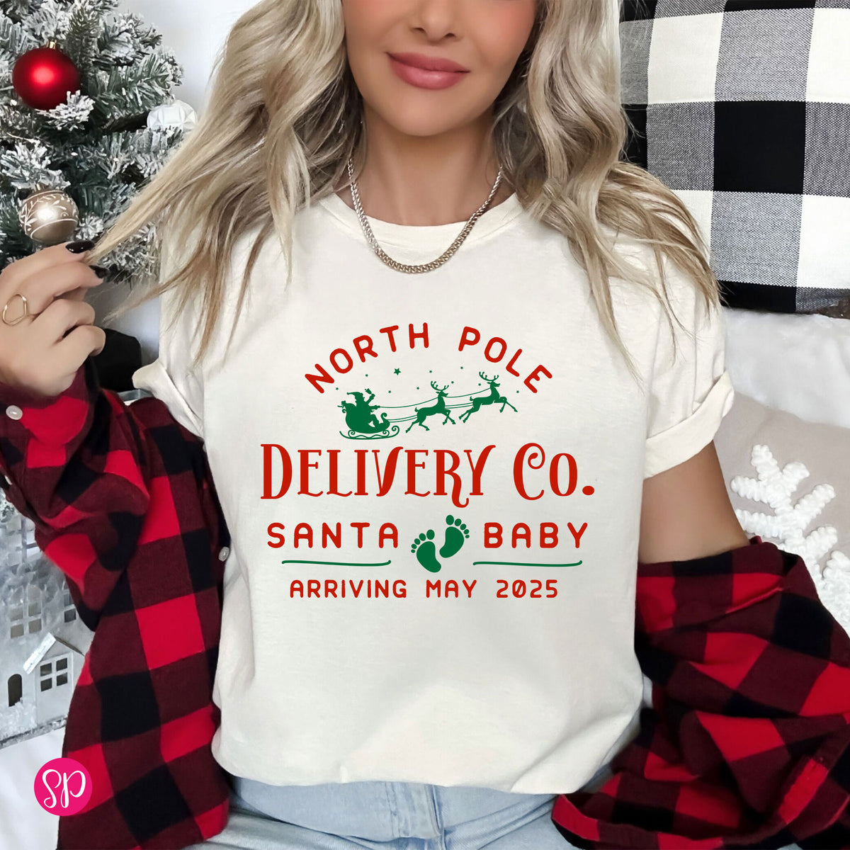 North Pole Delivery Co. Santa Baby on the Way Unisex T-Shirt