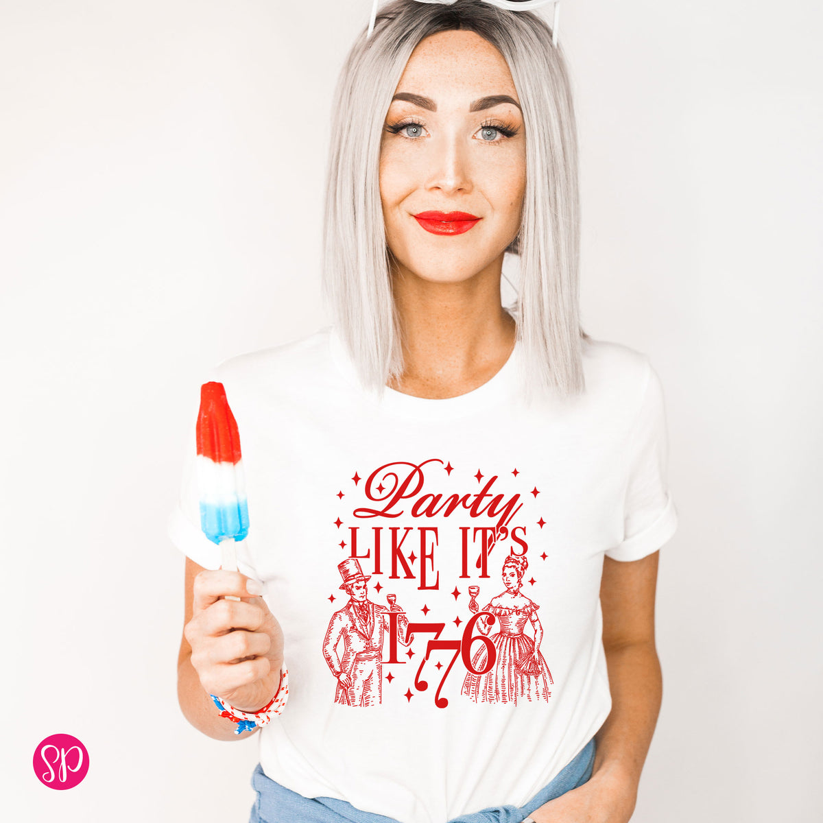 Party Like It's 1776 Unisex T-Shirt (RED INK)