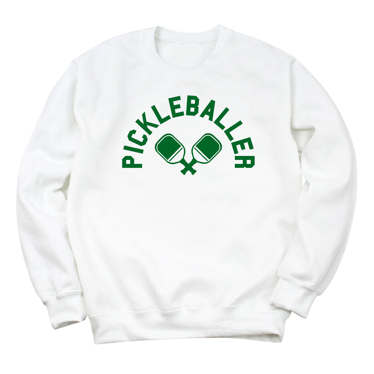 Pickleballer with Paddles Sweatshirt (GREEN INK)