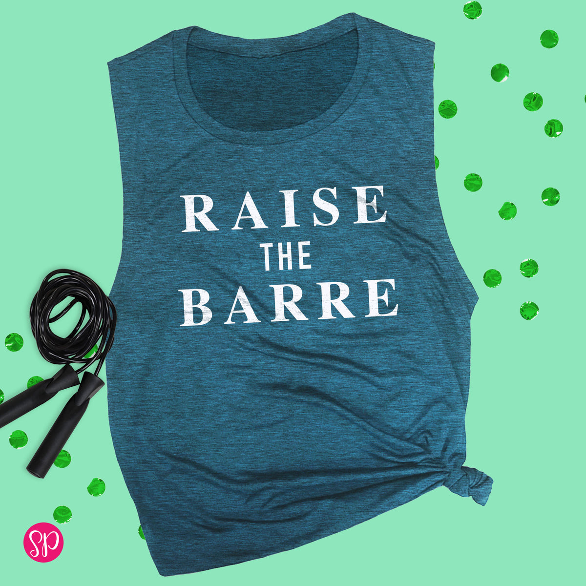 Raise the Barre Workout Fitness Pun Funny Muscle Shirt Tank Top