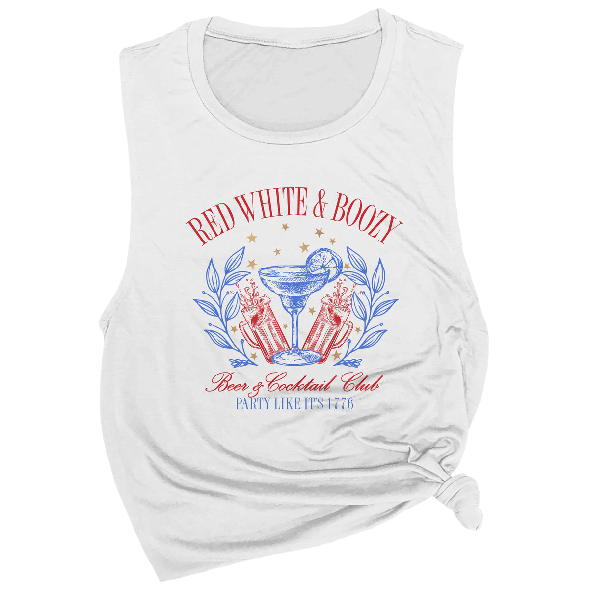 Red White & Boozy, Beer & Cocktail Club Muscle Tee