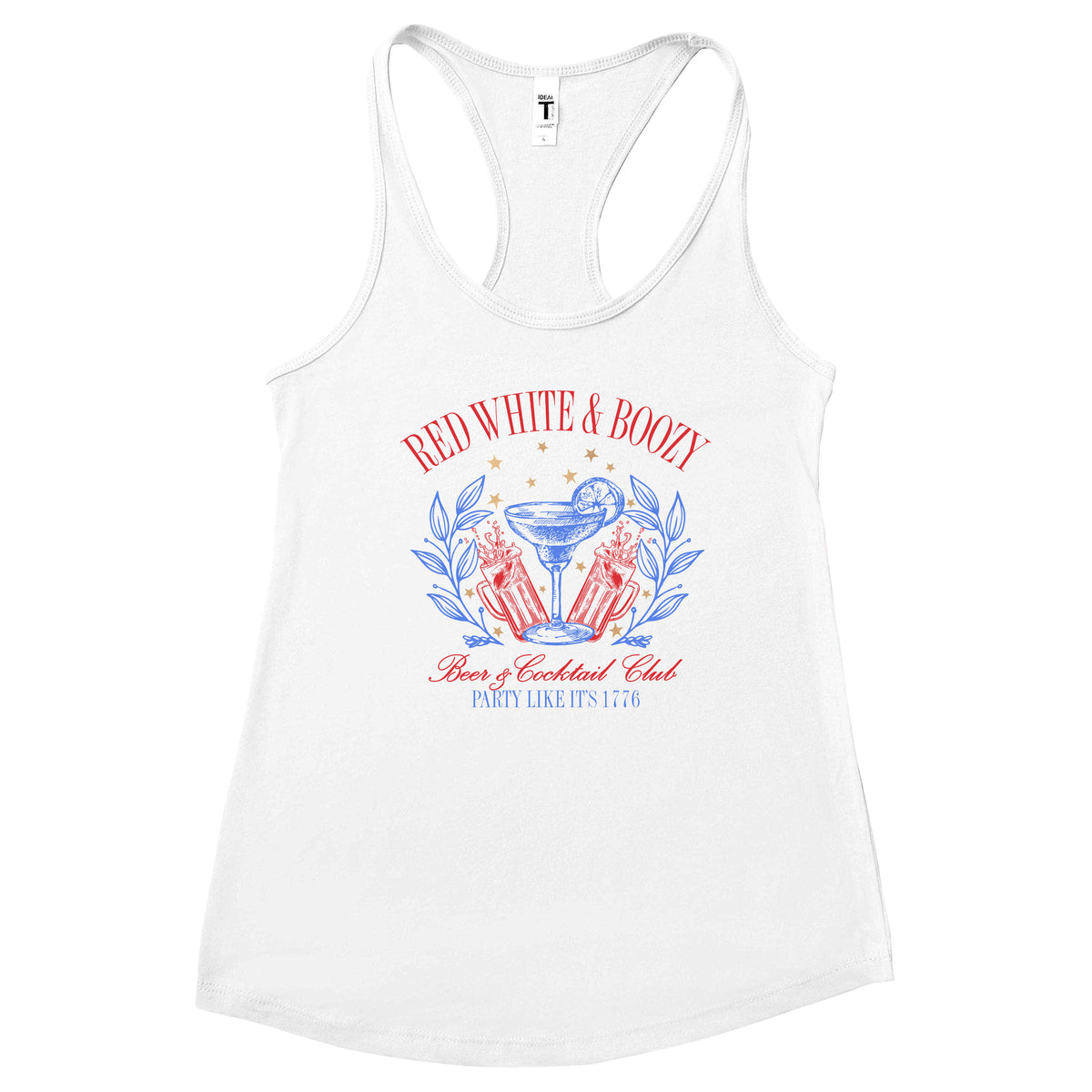 Red White & Boozy, Beer & Cocktail Club Tank Top