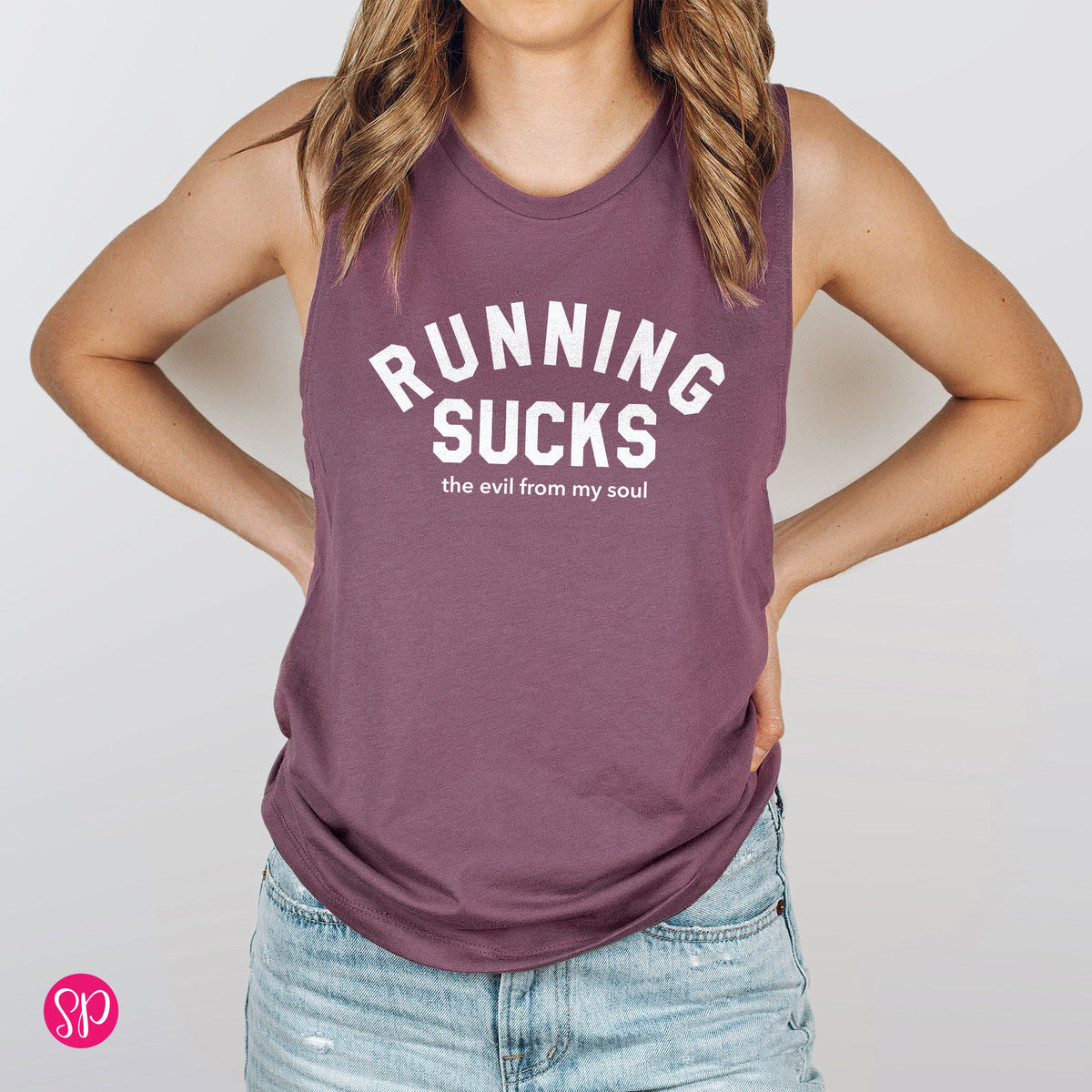 Running Sucks The Evil From My Soul Run Workout Fitness Muscle Tank Tee Shirt Women