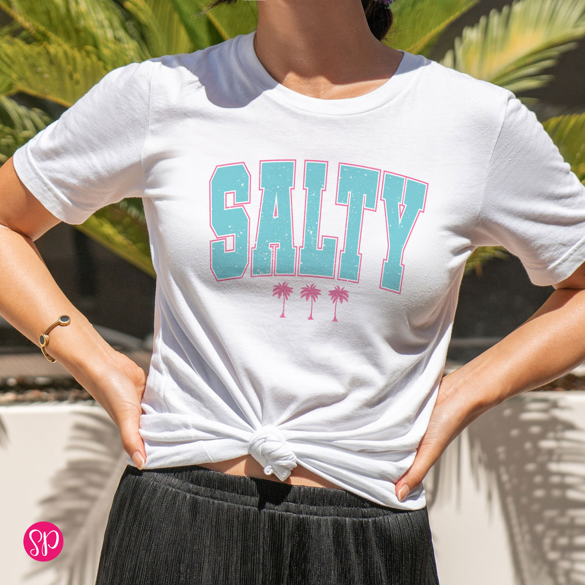 Salty with Palm Trees Unisex T-Shirt