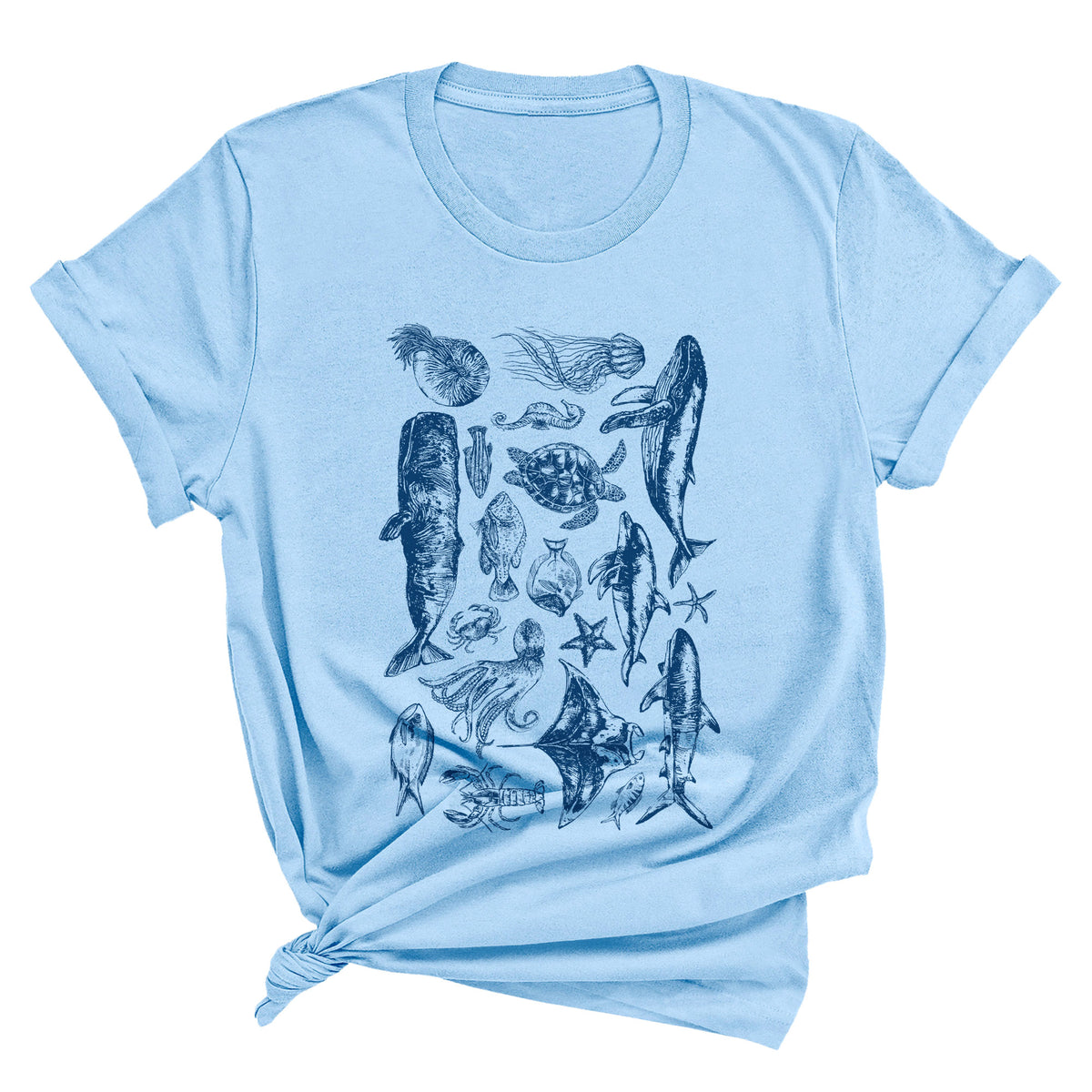 Sea Creatures Illustrations Unisex T-Shirt