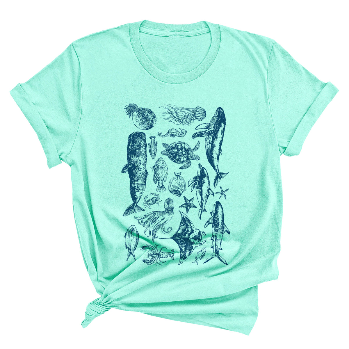 Sea Creatures Illustrations Unisex T-Shirt