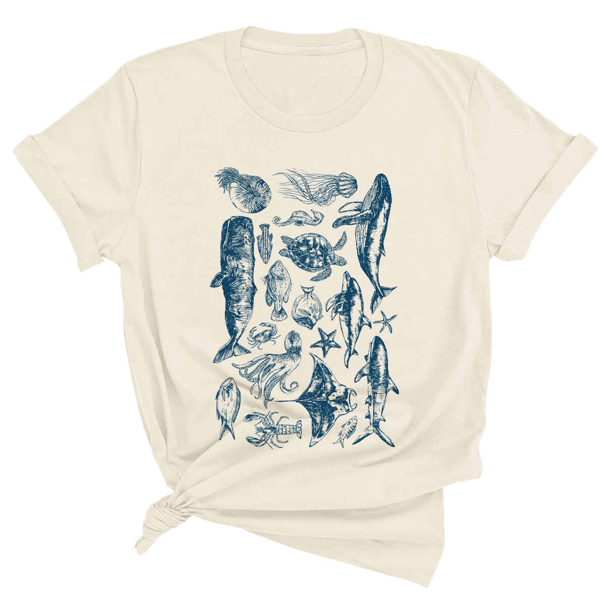 Sea Creatures Illustrations Unisex T-Shirt