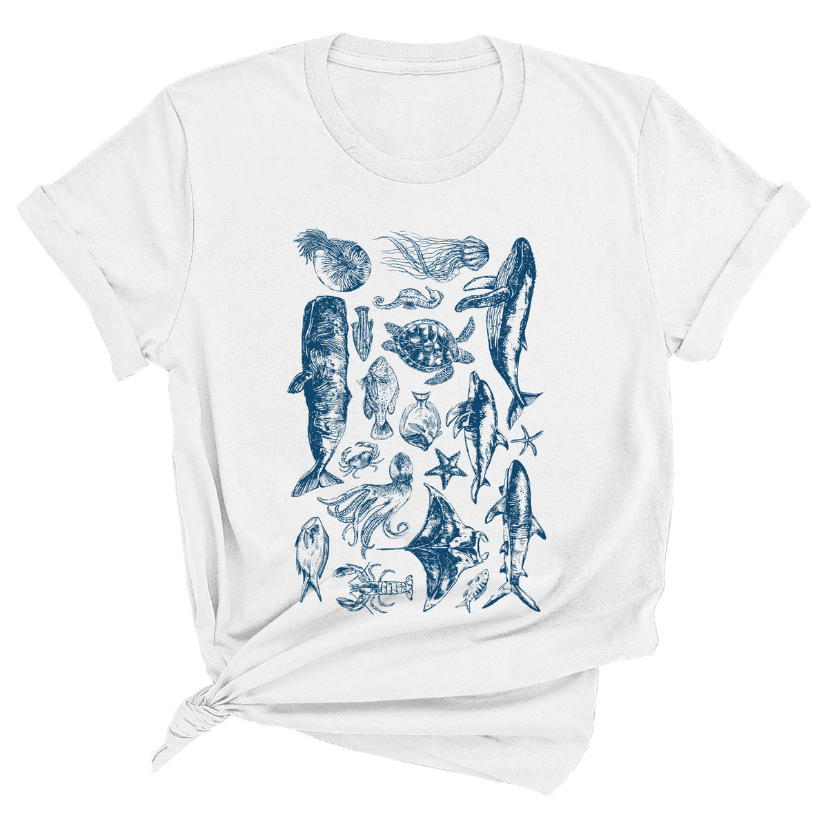 Sea Creatures Illustrations Unisex T-Shirt