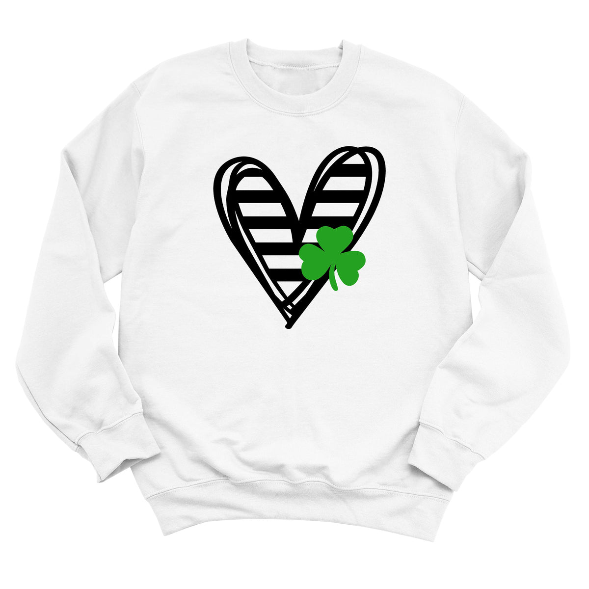 Striped Heart with Shamrock Sweatshirt