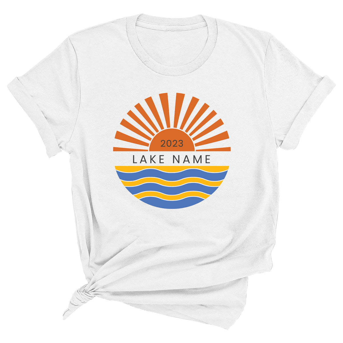 Sunrise with Lake Name Unisex T-Shirt