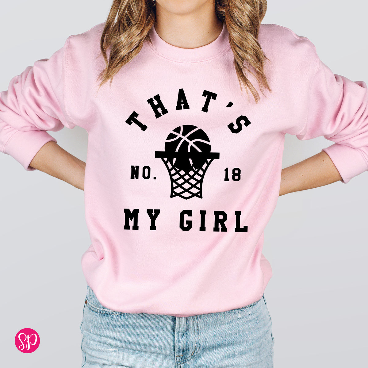 That's My Girl with Custom Number (Basketball) Sweatshirt