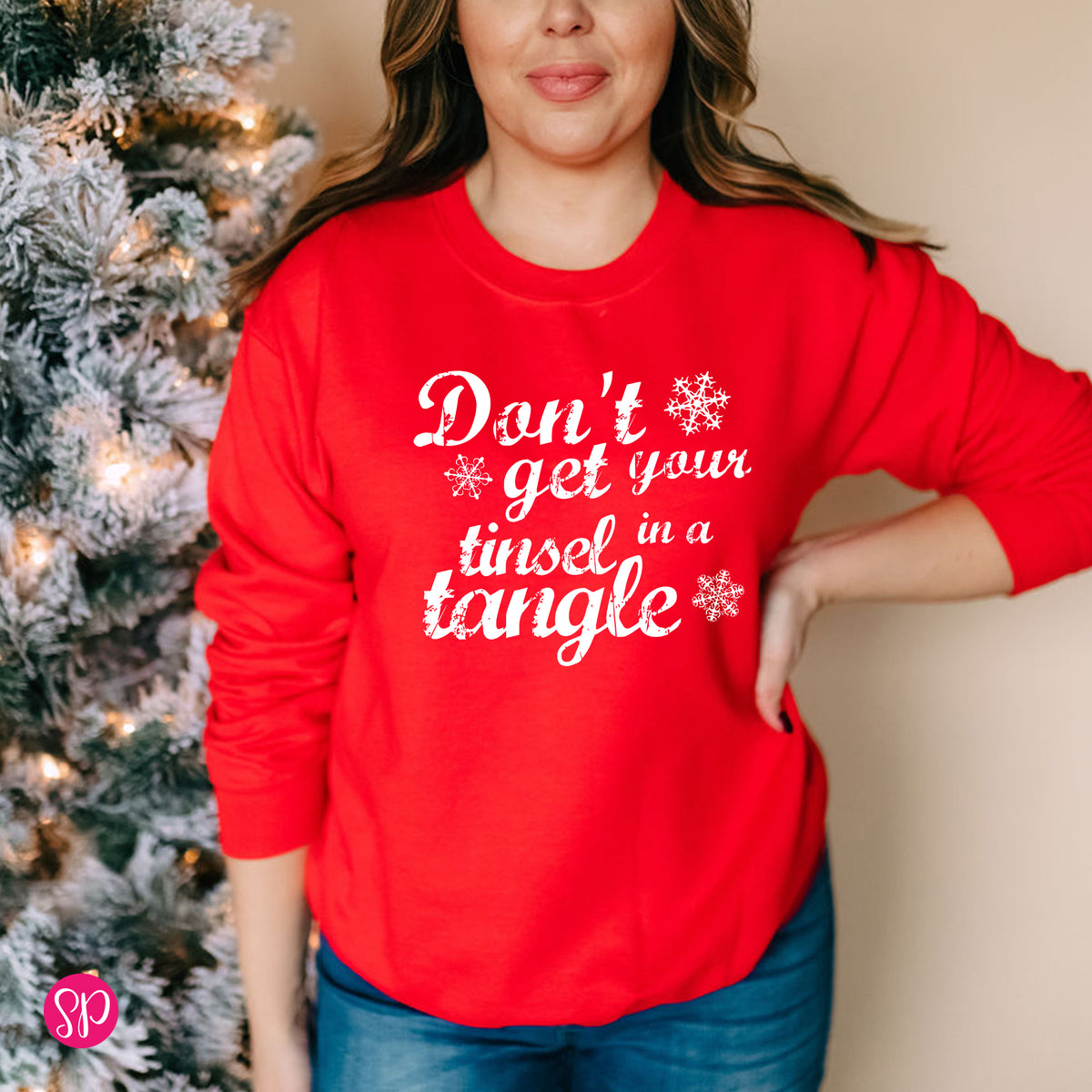 Don't Get Your Tinsel in a Tangle Christmas Funny Sweatshirt for Mom
