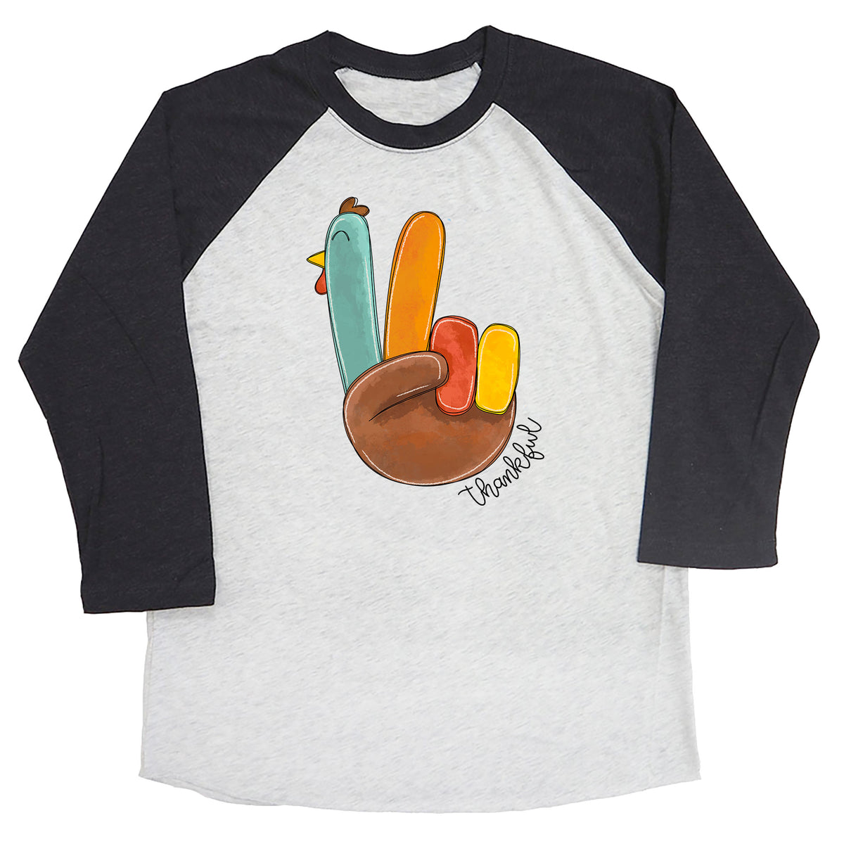 Thankful Turkey Peach Fingers Raglan