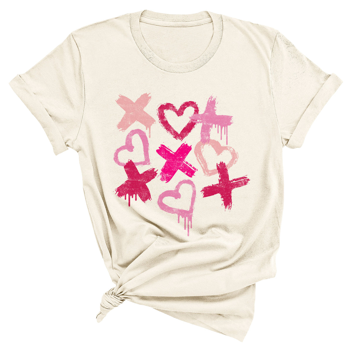 XO Hearts Paint Splatter Comfort Colors T-Shirt